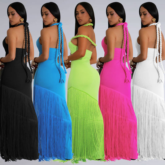 Vestido Tubo Escotado con Detalles de Borlas - Image 2