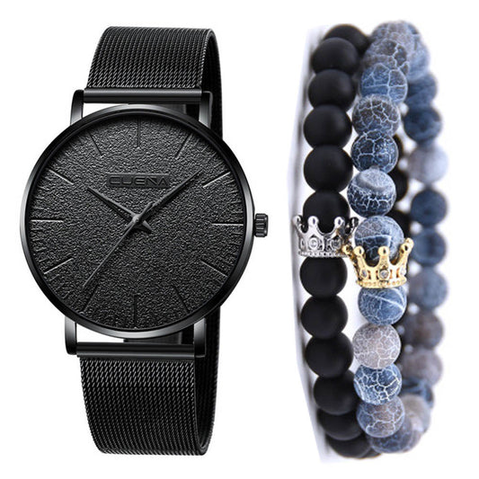 Juego de 3 Relojes de Pulsera Malla Metálica para Hombre - Estilo Ejecutivo - Image 2