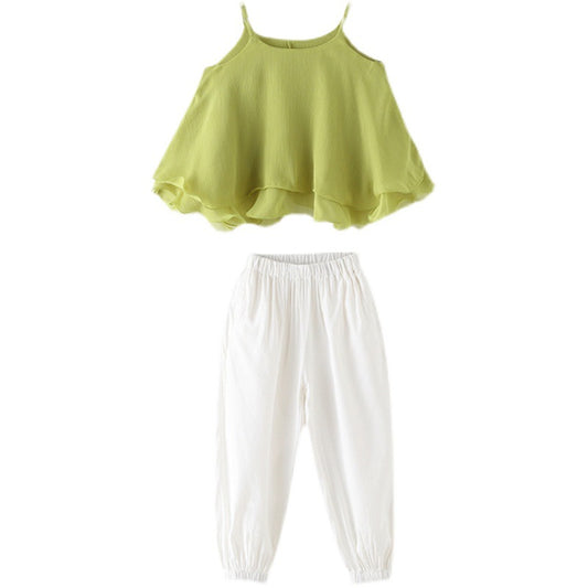 Conjunto de Dos Piezas de Algodón para Niñas - Camiseta y Short de Verano - Image 2