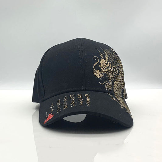 Gorra de Béisbol Estilo Chino con Dragón para Parejas - Protección Solar Outdoor - Image 2