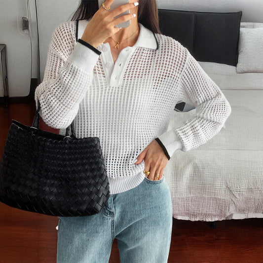 Blusa Larga Calada para Mujer - Diseño Moderno Otoño Invierno - Image 2
