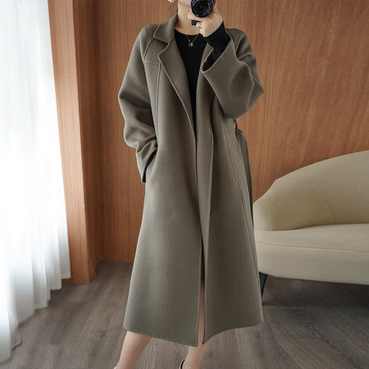 Abrigo Reversible de Cachemira para Mujer - Largo Suelto Oversize - Image 2