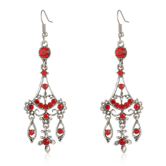 Aretes Vintage de Cobre y Vidrio Estilo Francés para Mujer - Image 2