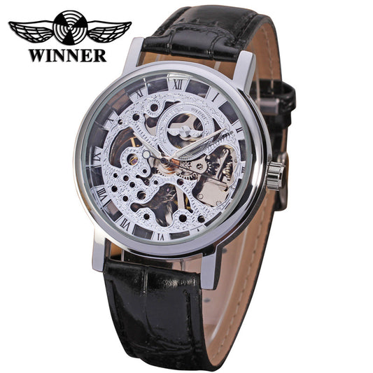 Reloj Mecánico Hombre Estilo Retro Romana con Diseño Hueco - Image 2