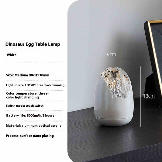 Lámpara de Mesa Huevo con Textura de Cristal - Diseño Minimalista - Image 2