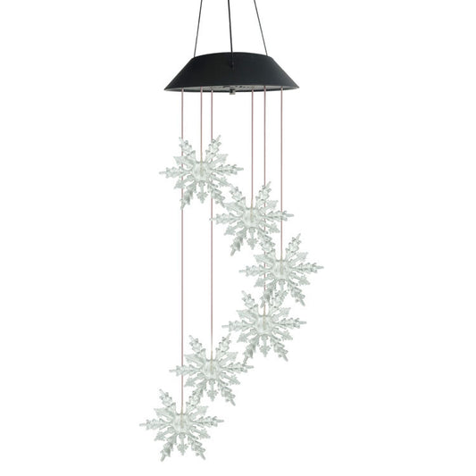 Lámpara Solar Copo de Nieve Navideño con Sonido - Image 2