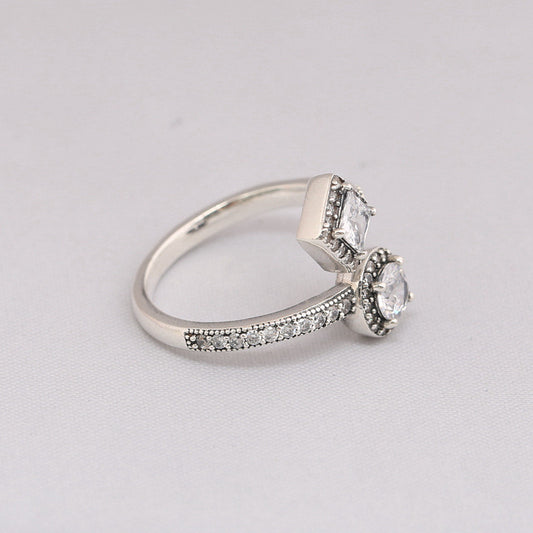 Anillo de Diamante en Plata 925 Estilo Europa y Estados Unidos - Image 2