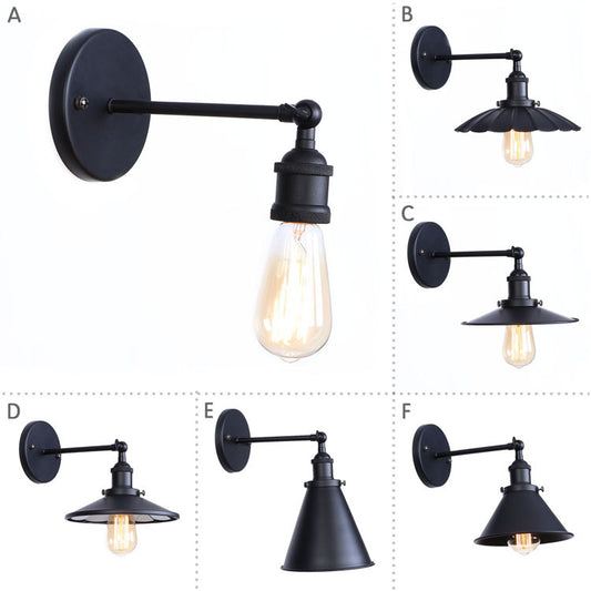 Lámpara de Pared Industrial en Hierro Forjado Negro Mate para Restaurantes y Cafés - Image 2