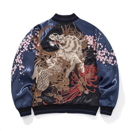 Chaqueta Beisbolera Kylin Beast Bordada - Estilo Clásico Reforzado - Image 2