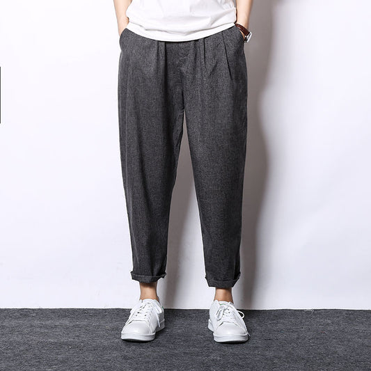 Pantalones Capri Casuales de Algodón y Lino - Image 2