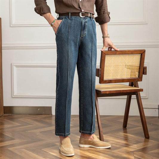 Pantalones de Mezclilla Vintage Transpirables Corte Recto para Casa - Image 2