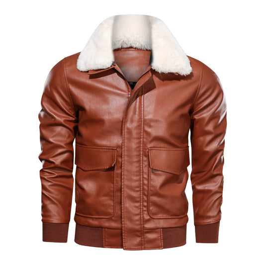 Chaqueta de Cuero PU Lavado para Motociclista - Diseño Clásico con Bolsillos Grandes - Image 2