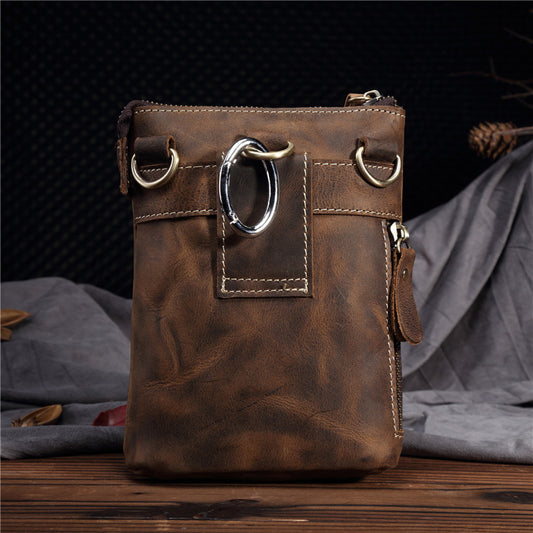 Bolso Bandolera de Cuero Crazy Horse Hecho a Mano para Hombre - Image 2