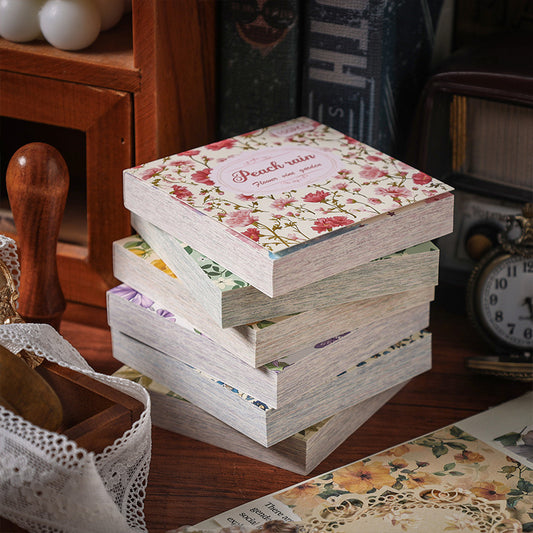 Purple Whisper decorative paper set with 100 sheets, featuring various purple floral, butterfly, and geometric patterns. - Image 2