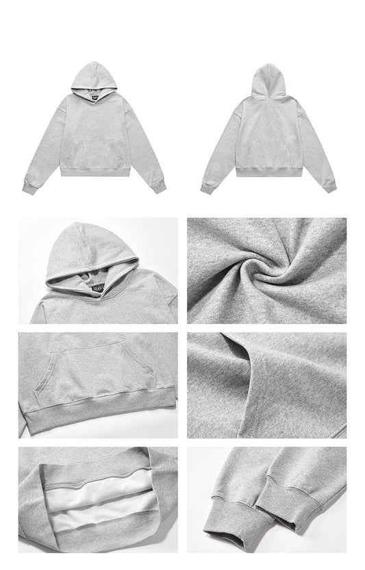 Sudadera Corta Básica Unisex de Color Sólido - Image 2