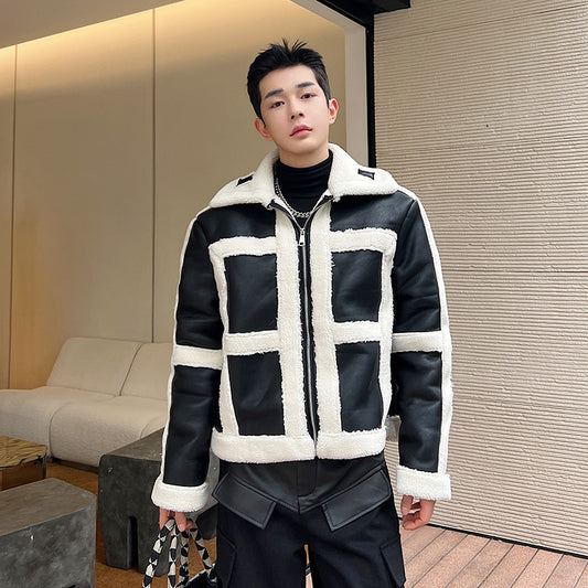 Chaqueta de Piel Fusión Francesa y Estilo Coreano - Image 2