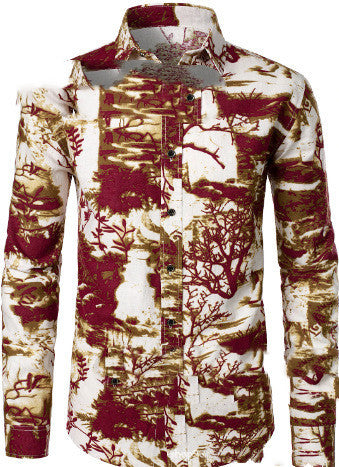 Camisas de Lino y Algodón para Hombre con Estampado - Colección Otoño - Image 2