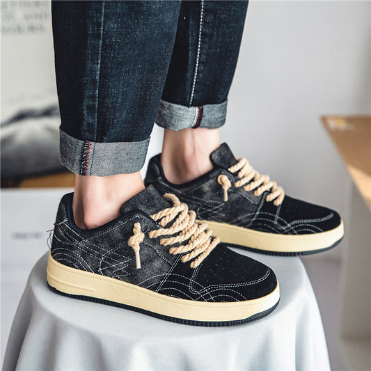 Zapatos de Skate Denim Casual para Hombre - Cordones Planos - Image 2