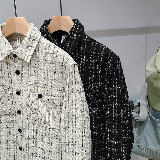 Chaqueta Camisa Tweed Cuadros para Hombre - Manga Larga - Image 2