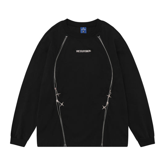 Camiseta Manga Larga Algodón Peinado Hombre Diseño Moderno - Image 2