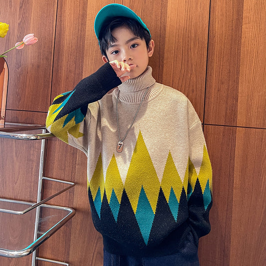 Suéter de Cuello Alto Invierno para Niños - Estilo Moderno - Image 2