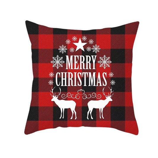 Funda de Almohada Navideña Cuadros Rojo Clásico - Image 2