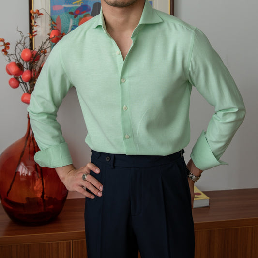 Camisa Casual de Algodón Manga Larga Ajuste Universal para Hombre - Image 2