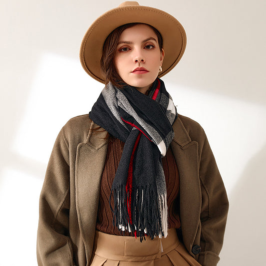 Bufanda de Imitación Cashmere con Rayas Suave - Abrigo Cálido y Elegante - Image 2