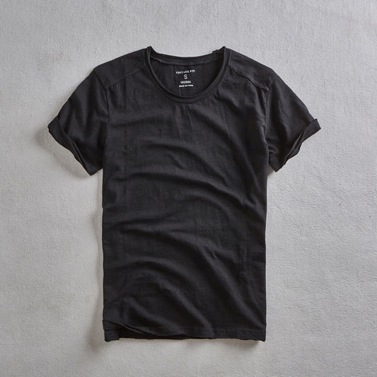 Camiseta de Manga Corta para Hombre en Algodón con Rayas de Bambú - Image 2