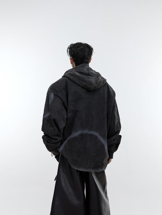 Sudadera con Capucha Gris Desteñida para Hombre - Image 2
