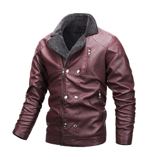 Chaqueta de Cuero y Gamuza para Motociclista con Cierre - Image 2