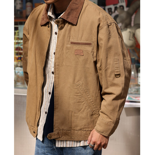 Chaqueta Retro de Lona Pesada con Solapa - Abrigo Clásico para Otoño - Image 2