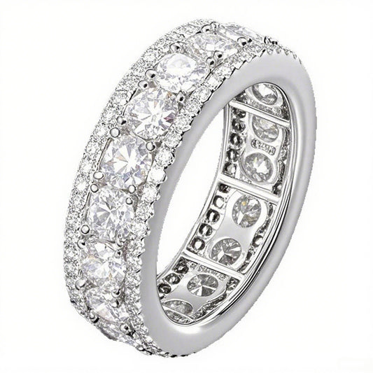 Anillo Hip-hop Giratorio de Tres Filas con Micro Pavé Estilo Europeo - Image 2