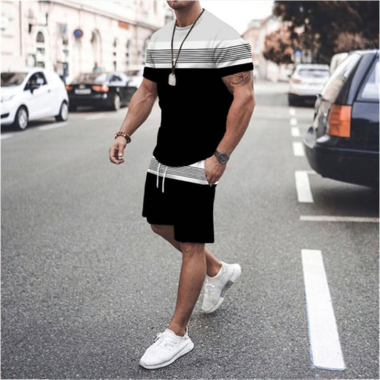 Playera Deportiva de Rayas para Hombre - Cuello Redondo Verano - Image 2