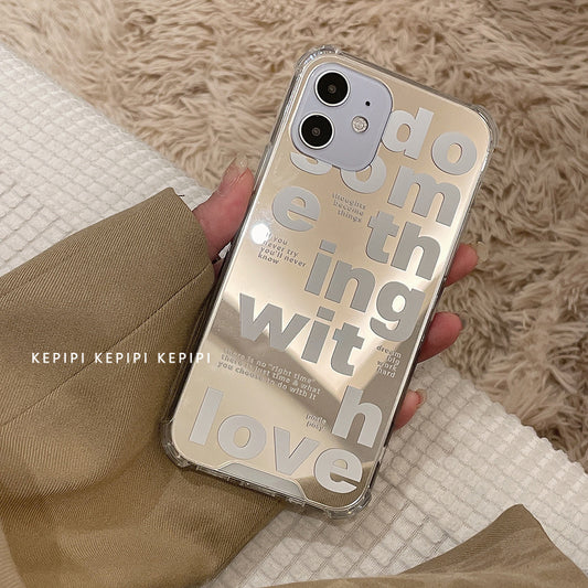 Funda para Celular con Espejo y Letras de Tendencia Japonesa y Coreana - Image 2
