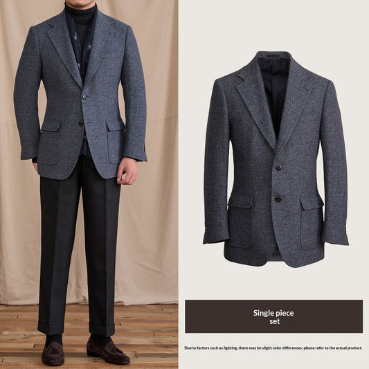 Blazer de Lana Pesada Corte Slim Estilo Caballero Vintage - Image 2