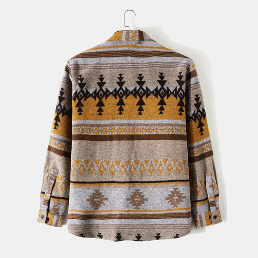 Chaqueta Estampada de Manga Larga con Solapa para Hombre - Image 2