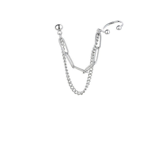Aretes de Cadena Doble Coreanos con Personalidad - Diseño Trendy Net Red - Image 2