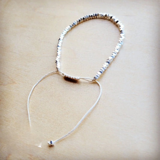 **Stackable Woven Beaded Bracelet in Silver 809v