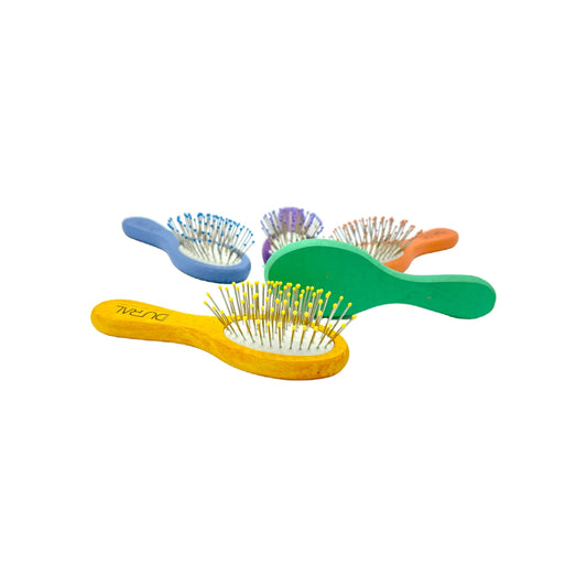 Dural Beech wood rubber cushion mini brush with steel pins and ball tips - assorted colors - Tekeno