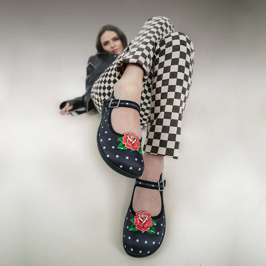Chocolaticas® Rockabilly Women's Mary Jane Flat - Tekeno