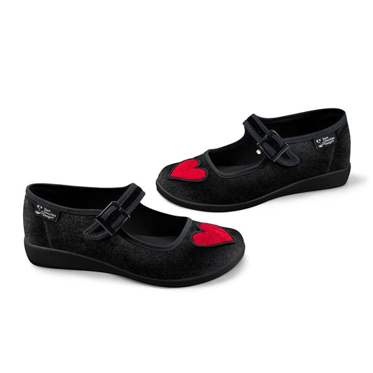 Chocolaticas® Velvet Heart Women's Mary Jane Flat - Tekeno