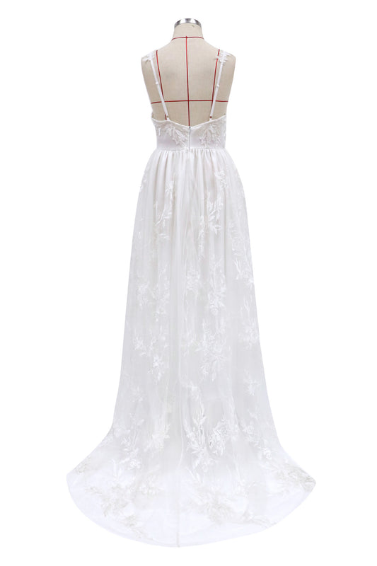 Vestido de Novia Elegante con Tirantes Sexy para Ceremonia y Recepción - Image 2