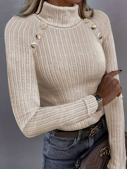 Remera Base Ajustada con Rayas Laterales y Cuello en U - Image 2