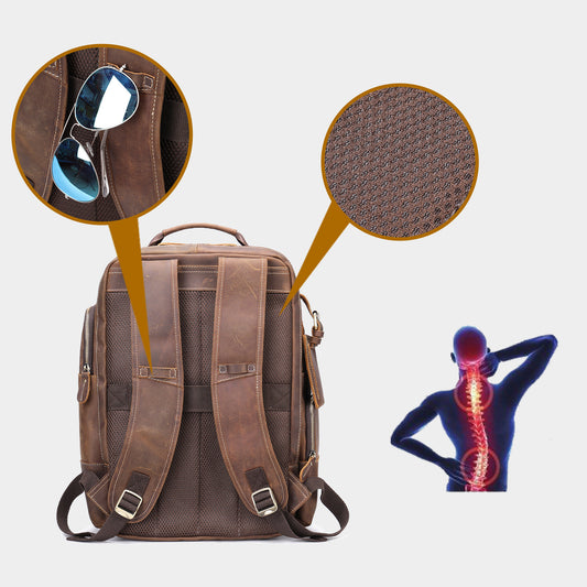 Mochila de Cuero Vintage Estilo Europeo - Resistente para Aventuras al Aire Libre - Image 2