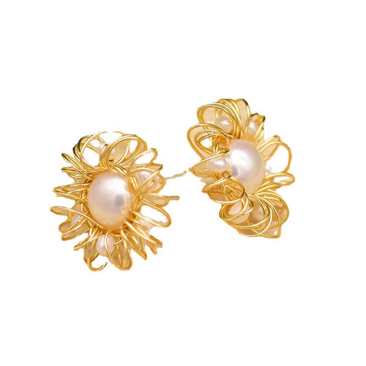 Aretes de Perlas Naturales Tremella en Plata 925 - Diseño Elegante - Image 2