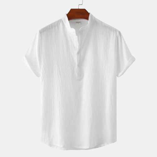Camisa Casual de Manga Corta Básica para Hombre - Perfecta para Playa y Verano - Image 2