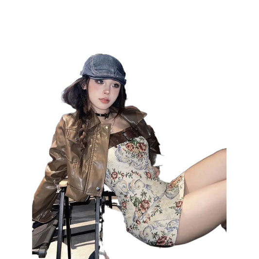 Vestido Retro Otoñal con Estampado Floral y Tirantes para Mujer - Image 2