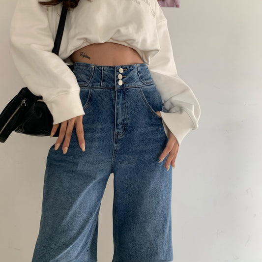 Jeans Cintura Alta Mujer Sueltos Versátiles - Image 2