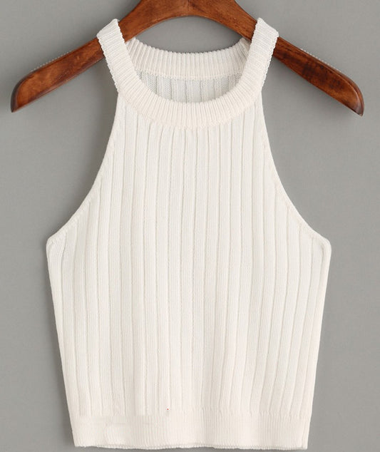 Chaleco Tejido Holgado de Tirantes Anchos - Diseño Minimalista Versátil - Image 2